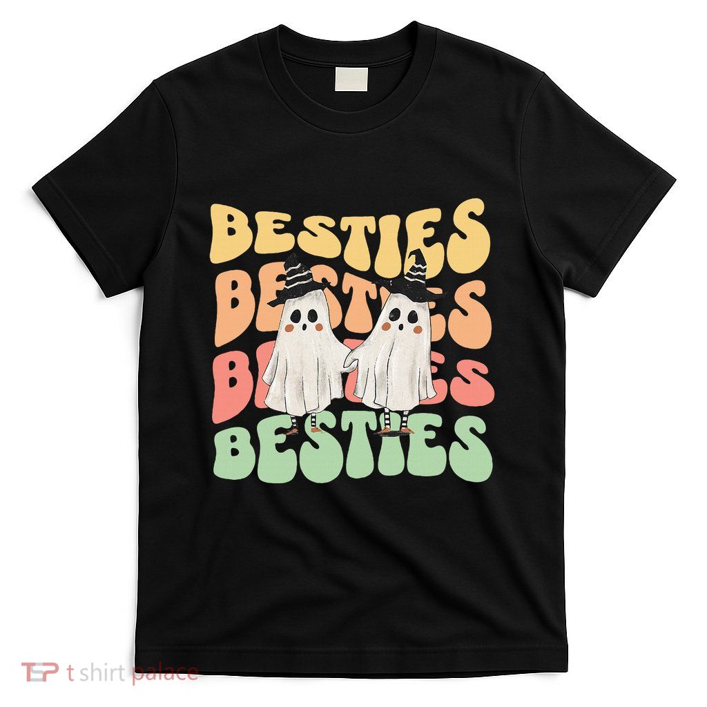 Halloween Couples Costume For Best Friends Besties Ghosts T-Shirt