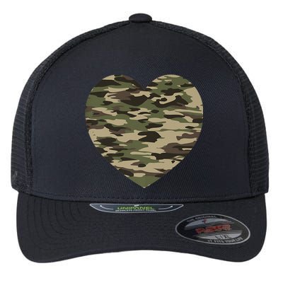 Heart Camoflauge Clothing Camo Military Tactical Gift Flexfit Unipanel Trucker Cap