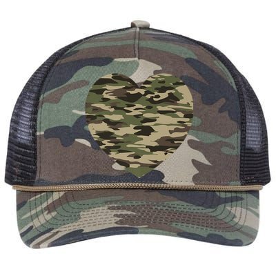 Heart Camoflauge Clothing Camo Military Tactical Gift Retro Rope Trucker Hat Cap