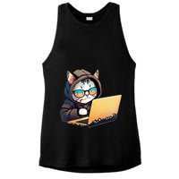 Hacker Chibi Cute Cat Ladies PosiCharge Tri-Blend Wicking Tank