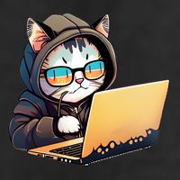 Hacker Chibi Cute Cat Garment-Dyed Fleece Hoodie