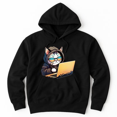 Hacker Chibi Cute Cat Hoodie