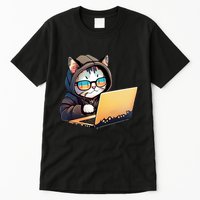 Hacker Chibi Cute Cat Tall T-Shirt
