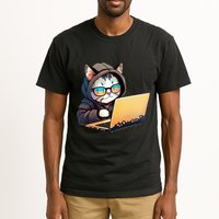 Hacker Chibi Cute Cat Tall T-Shirt