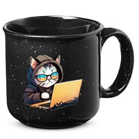 Hacker Chibi Cute Cat 15oz Campfire Ceramic Mug