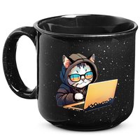 Hacker Chibi Cute Cat 15oz Campfire Ceramic Mug