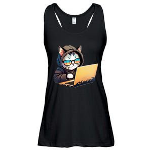 Hacker Chibi Cute Cat Ladies Essential Flowy Tank