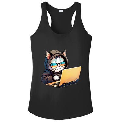 Hacker Chibi Cute Cat Ladies PosiCharge Competitor Racerback Tank