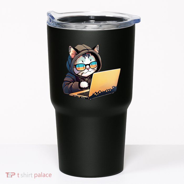 Hacker Chibi Cute Cat Tumbler