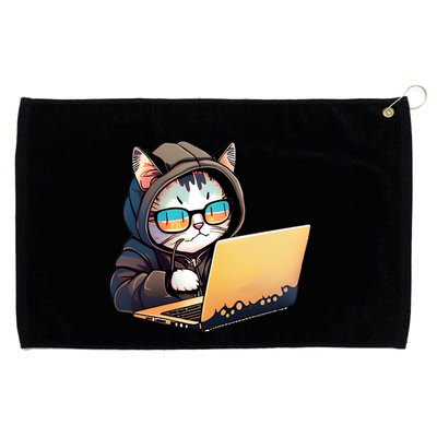 Hacker Chibi Cute Cat Grommeted Golf Towel