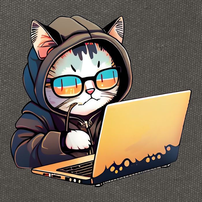 Hacker Chibi Cute Cat Cotton Canvas Backpack