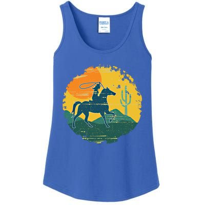 Horse Cow Cow Horseback Rodeo Lover Thoroughbred Gift Ladies Essential Tank