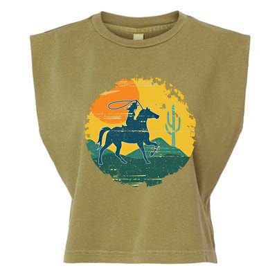 Horse Cow Cow Horseback Rodeo Lover Thoroughbred Gift Garment-Dyed Women's Muscle Tee