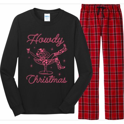 Howdy Christmas Cow Martini Glass Xmas Western Country Meaningful Gift Long Sleeve Pajama Set