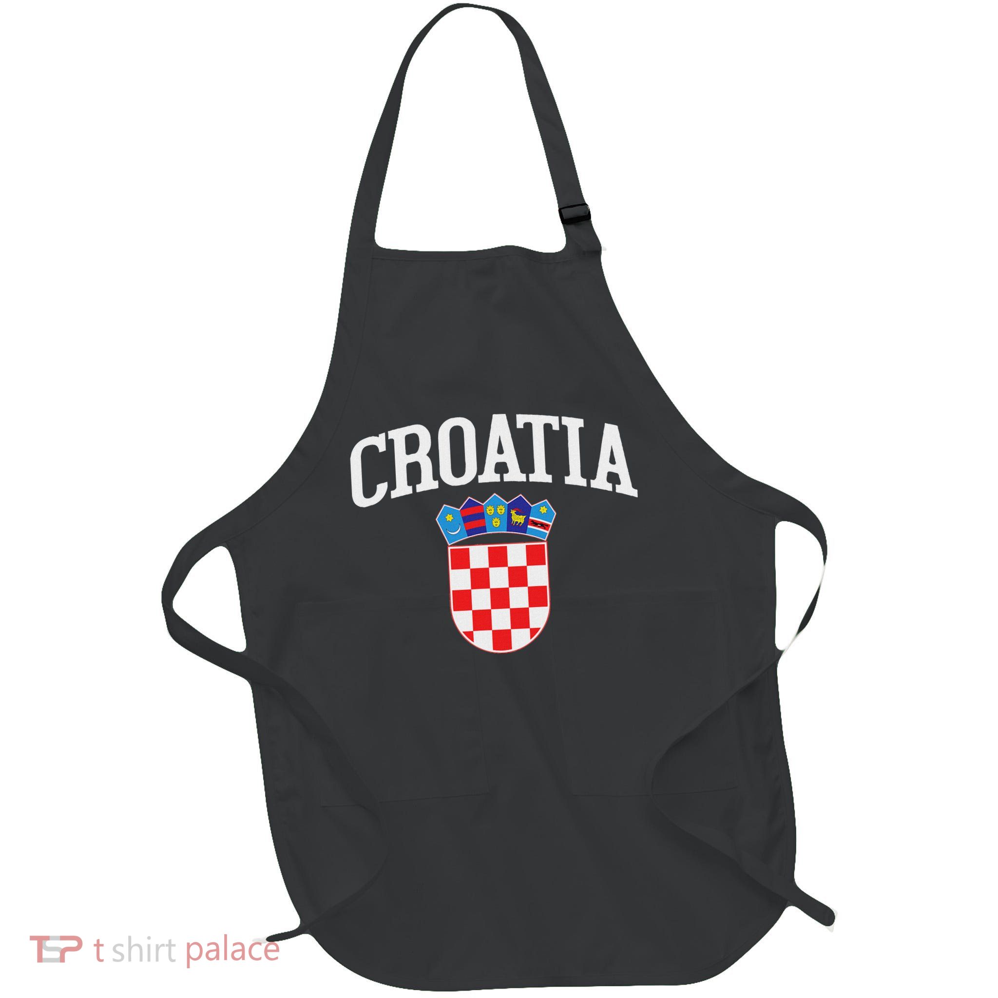 Hrvatska Croatian Croatia Flag Gift For Croats Full-Length Apron With Pockets