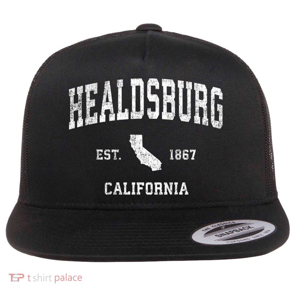 Healdsburg California Ca Vintage Sports Flatbill Hat
