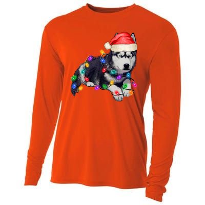 Husky Christmas Cute Dog Lover Holiday Cooling Performance Long Sleeve Crew