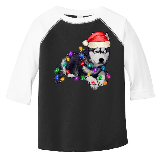 Husky Christmas Cute Dog Lover Holiday Toddler Fine Jersey T-Shirt