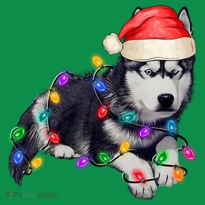Husky Christmas Cute Dog Lover Holiday T-Shirt