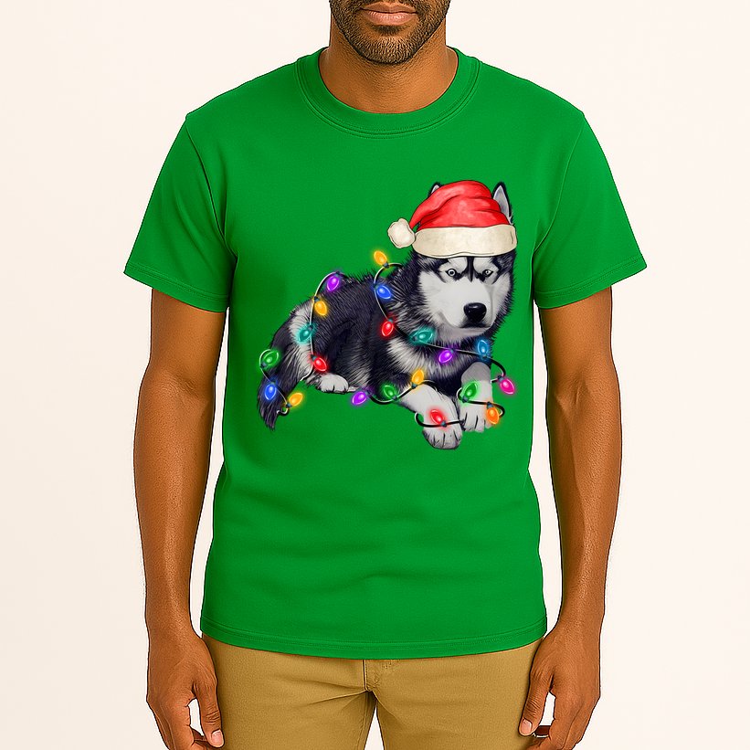 Husky Christmas Cute Dog Lover Holiday Tall T-Shirt