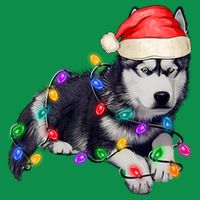 Husky Christmas Cute Dog Lover Holiday Tall T-Shirt