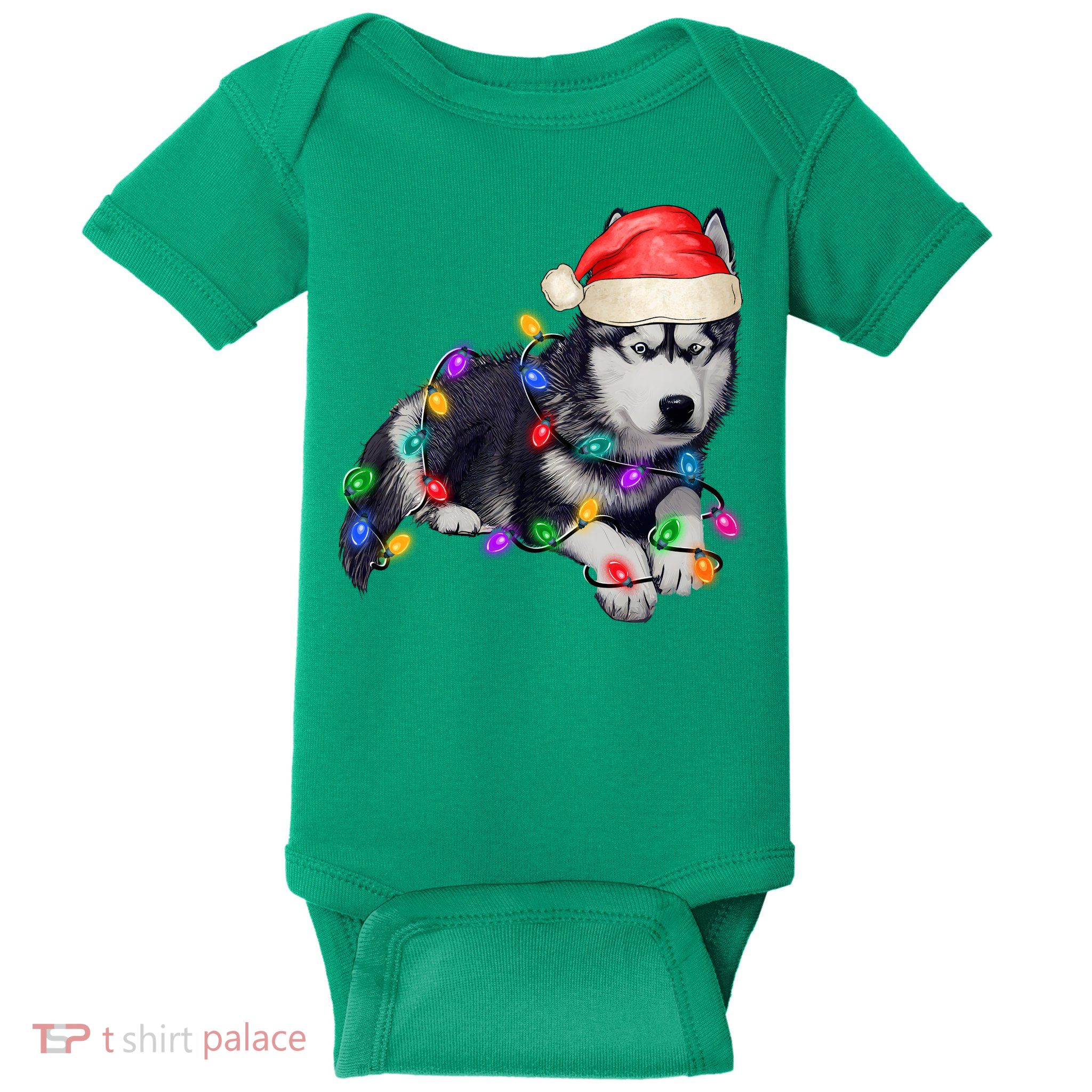 Husky Christmas Cute Dog Lover Holiday Baby Bodysuit