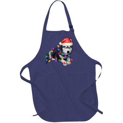 Husky Christmas Cute Dog Lover Holiday Full-Length Apron With Pockets