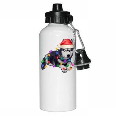 Husky Christmas Cute Dog Lover Holiday Aluminum Water Bottle 