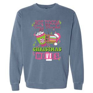 Hot Cocoa Cozy Blanket Christmas Movies Design Garment-Dyed Sweatshirt