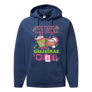 Hot Cocoa Cozy Blanket Christmas Movies Design Performance Fleece Hoodie