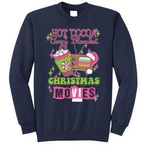 Hot Cocoa Cozy Blanket Christmas Movies Design Sweatshirt