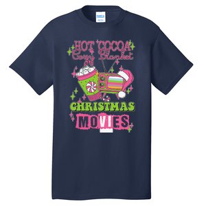 Hot Cocoa Cozy Blanket Christmas Movies Design Tall T-Shirt