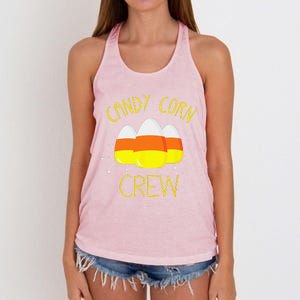 Halloween Candy Corn Squad Team Candy Corn Crew Halloween Women's Knotted Racerback Tank