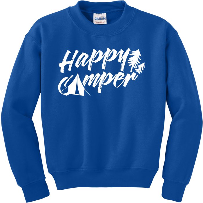 Happy Camper Camp Camping Outdoor Campers Meaningful Gift Kids Sweatshirt