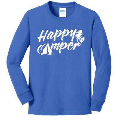 Happy Camper Camp Camping Outdoor Campers Meaningful Gift Kids Long Sleeve Shirt