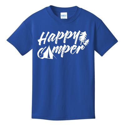 Happy Camper Camp Camping Outdoor Campers Meaningful Gift Kids T-Shirt