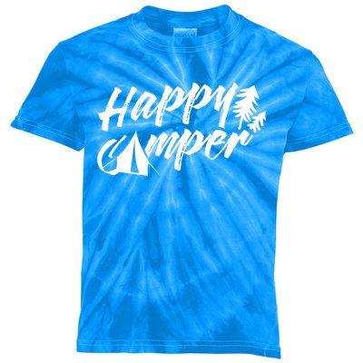 Happy Camper Camp Camping Outdoor Campers Meaningful Gift Kids Tie-Dye T-Shirt