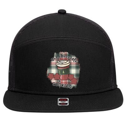 Hot Cocoa Cookies Drink Hot Chocolate Watch Christmas 7 Panel Mesh Trucker Snapback Hat