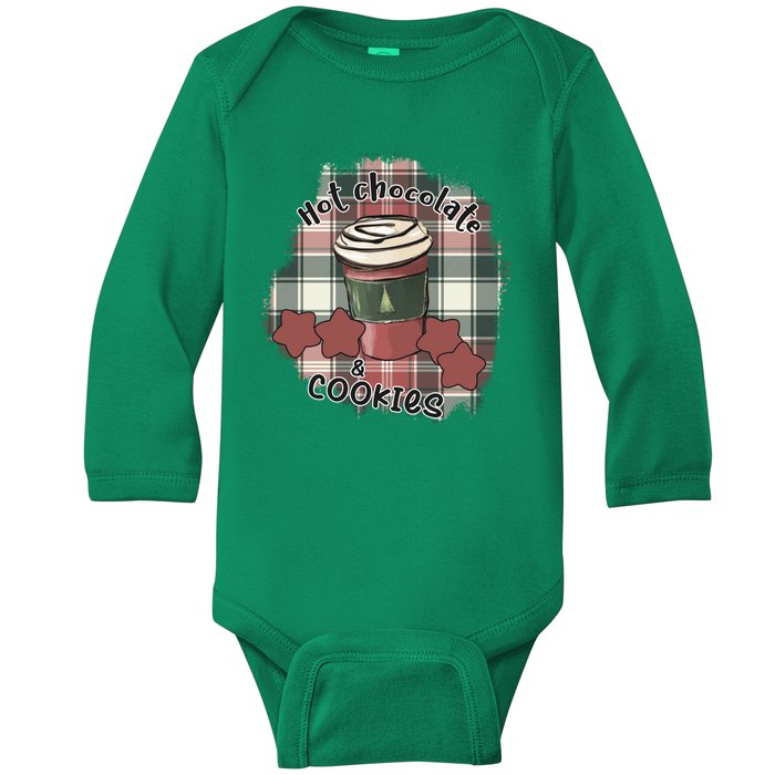 Hot Cocoa Cookies Drink Hot Chocolate Watch Christmas Baby Long Sleeve Bodysuit