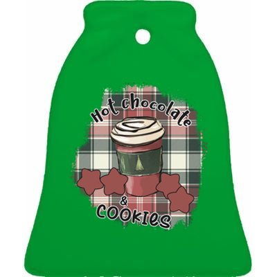 Hot Cocoa Cookies Drink Hot Chocolate Watch Christmas Ceramic Bell Ornament