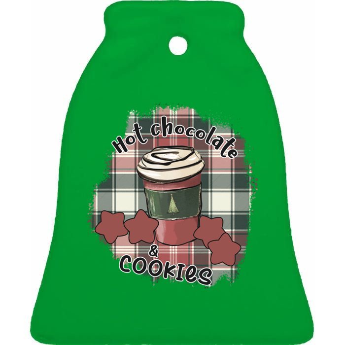 Hot Cocoa Cookies Drink Hot Chocolate Watch Christmas Ceramic Bell Ornament