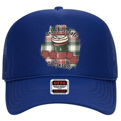 Hot Cocoa Cookies Drink Hot Chocolate Watch Christmas High Crown Mesh Back Trucker Hat