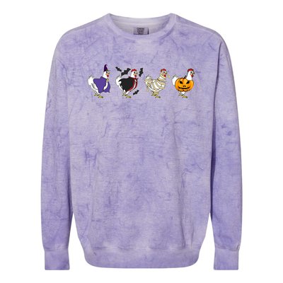 Halloween Chicken Costume Witch Vampire Mummy Pumpkin Jack Funny Gift Colorblast Crewneck Sweatshirt