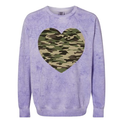 Heart Camoflauge Clothing Camo Military Tactical Gift Colorblast Crewneck Sweatshirt