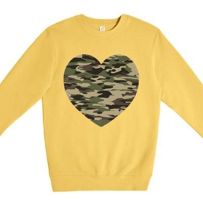 Heart Camoflauge Clothing Camo Military Tactical Gift Premium Crewneck Sweatshirt