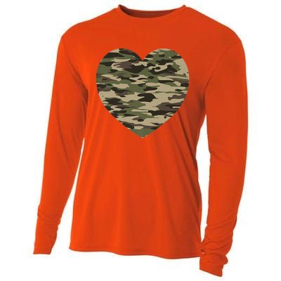 Heart Camoflauge Clothing Camo Military Tactical Gift Cooling Performance Long Sleeve Crew