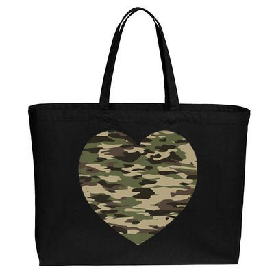 Heart Camoflauge Clothing Camo Military Tactical Gift Cotton Canvas Jumbo Tote