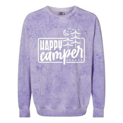 Happy Camper Camping Gift Colorblast Crewneck Sweatshirt