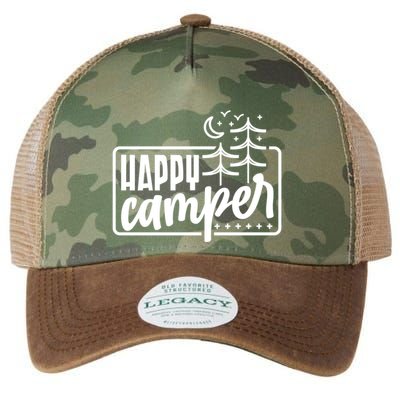 Happy Camper Camping Gift Legacy Tie Dye Trucker Hat