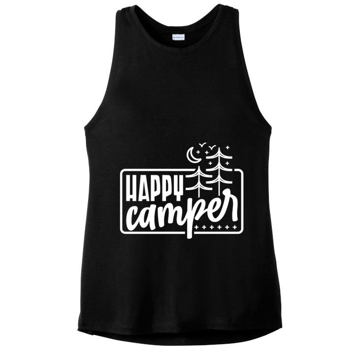 Happy Camper Camping Gift Ladies PosiCharge Tri-Blend Wicking Tank